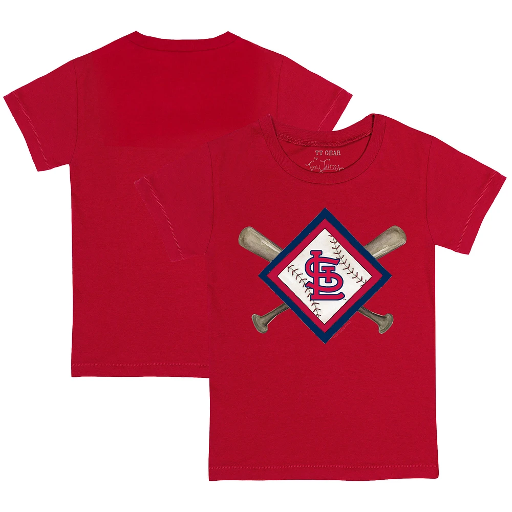 Toddler Tiny Turnip Red St. Louis Cardinals Diamond Cross Bats T-Shirt
