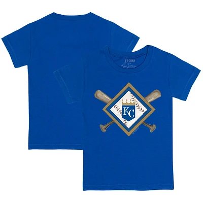 Toddler Tiny Turnip Royal Kansas City Royals Diamond Cross Bats T-Shirt