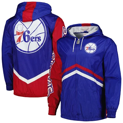 Men's Mitchell & Ness Royal Philadelphia 76ers Undeniable Full-Zip Windbreaker Jacket