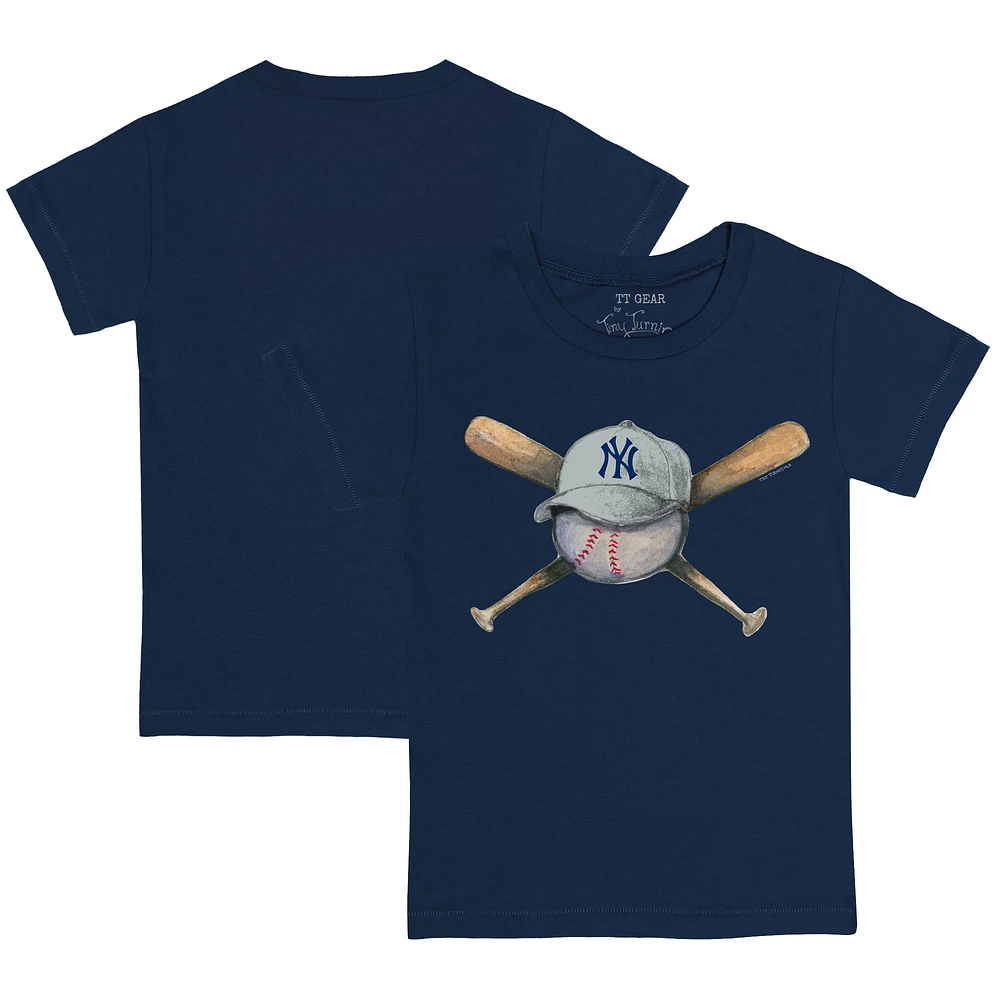 Toddler Tiny Turnip Navy New York Yankees Hat Cross Bats T-Shirt