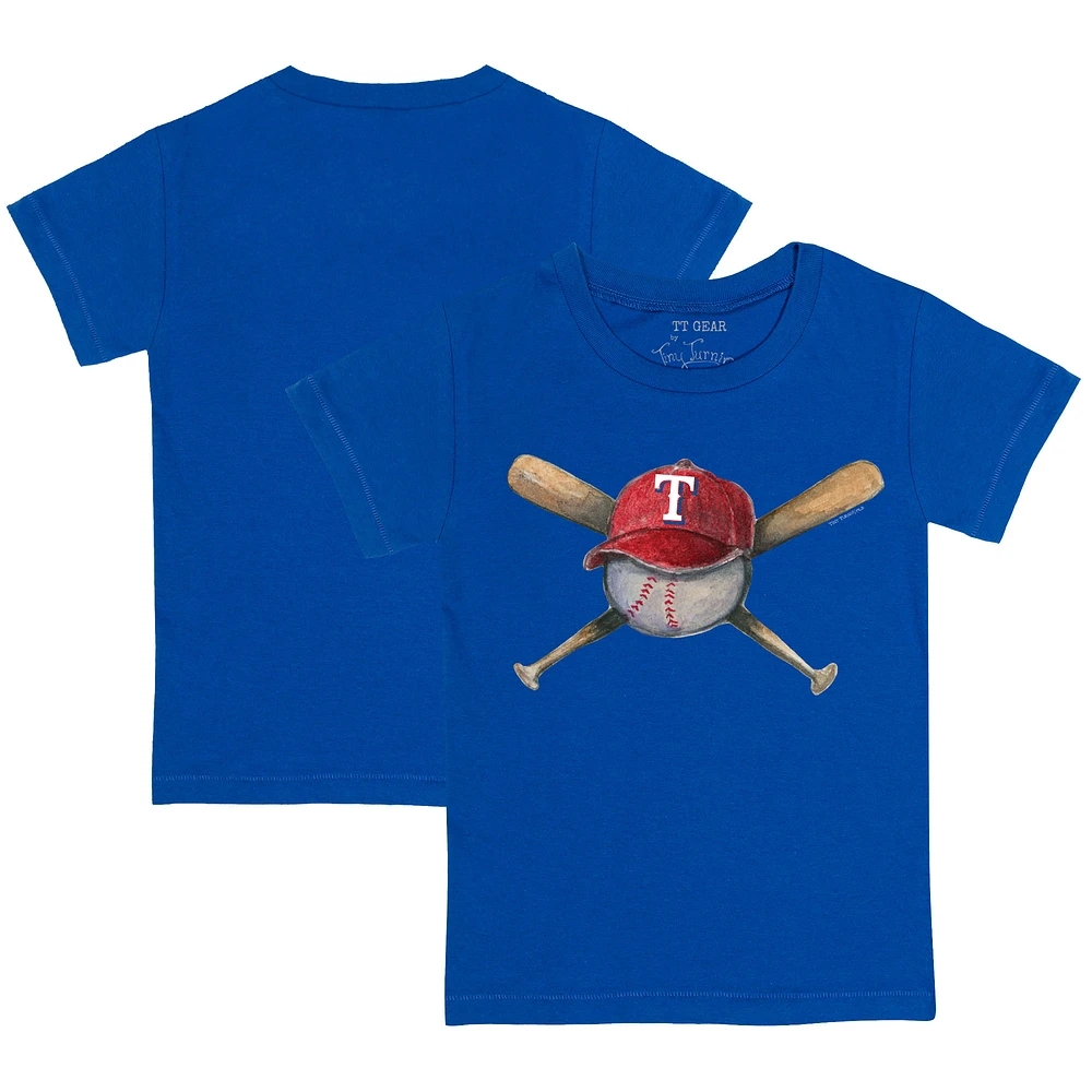 Toddler Tiny Turnip Royal Texas Rangers Hat Cross Bats T-Shirt