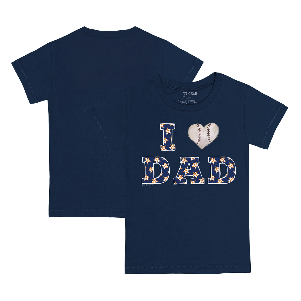 Toddler Tiny Turnip Navy Houston Astros I Love Dad T-Shirt