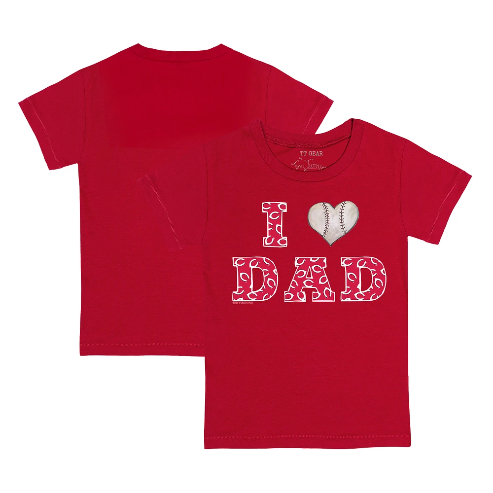 Toddler Tiny Turnip Red Cincinnati Reds I Love Dad T-Shirt