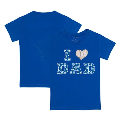 Toddler Tiny Turnip Royal Los Angeles Dodgers I Love Dad T-Shirt