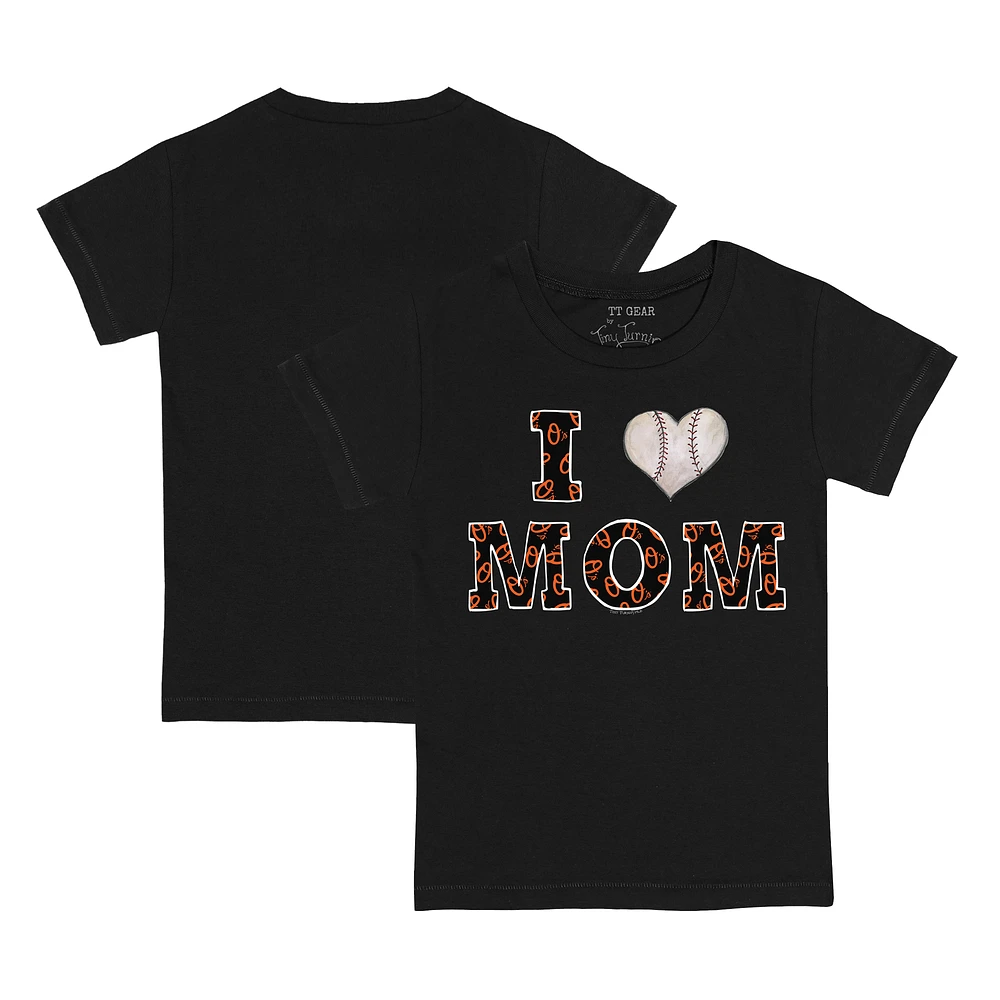 Toddler Tiny Turnip Black Baltimore Orioles I Love Mom T-Shirt