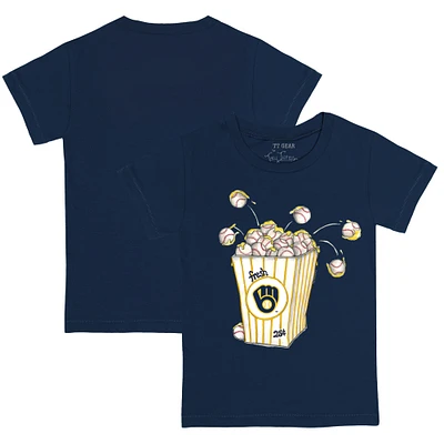 Toddler Tiny Turnip Navy Milwaukee Brewers Popcorn T-Shirt