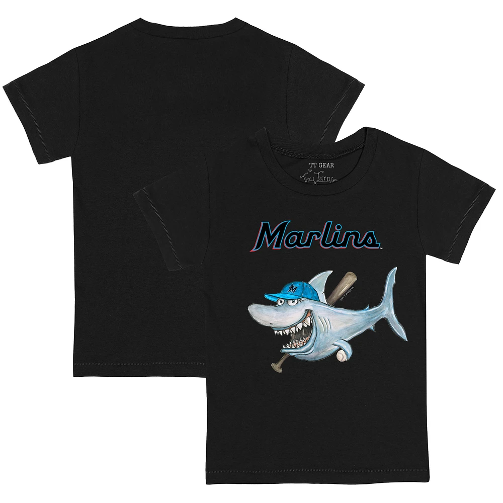 Toddler Tiny Turnip Black Miami Marlins Shark T-Shirt