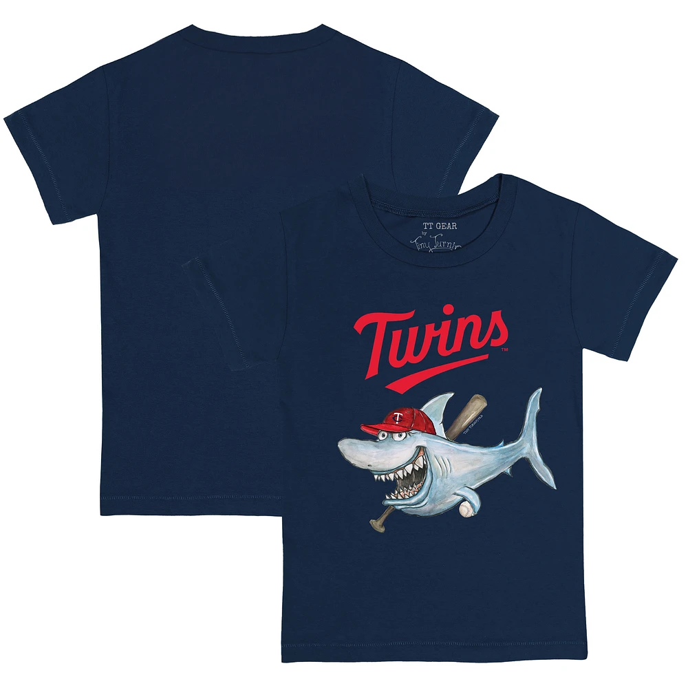 Toddler Tiny Turnip Navy Minnesota Twins Shark T-Shirt