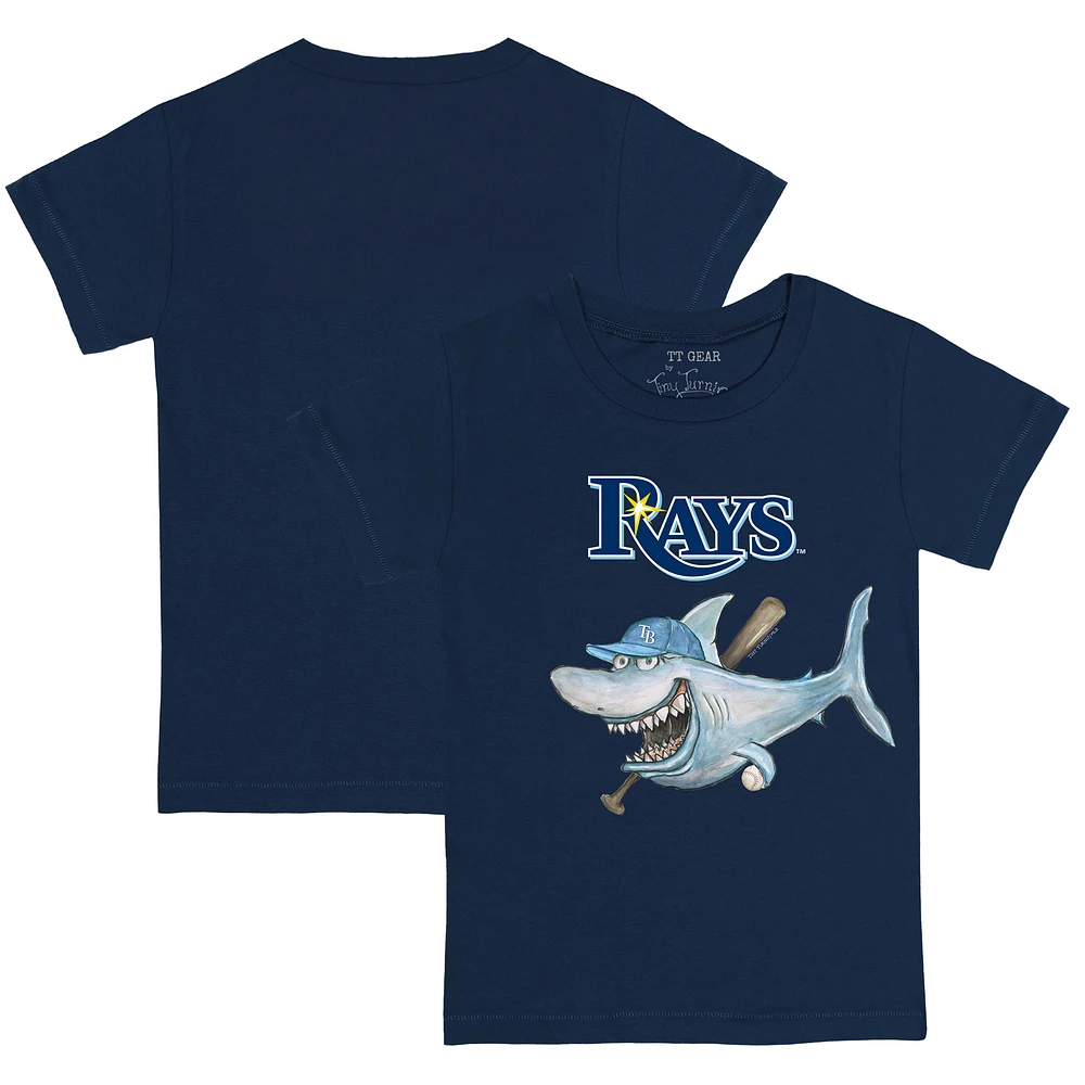 Toddler Tiny Turnip Navy Tampa Bay Rays Shark T-Shirt