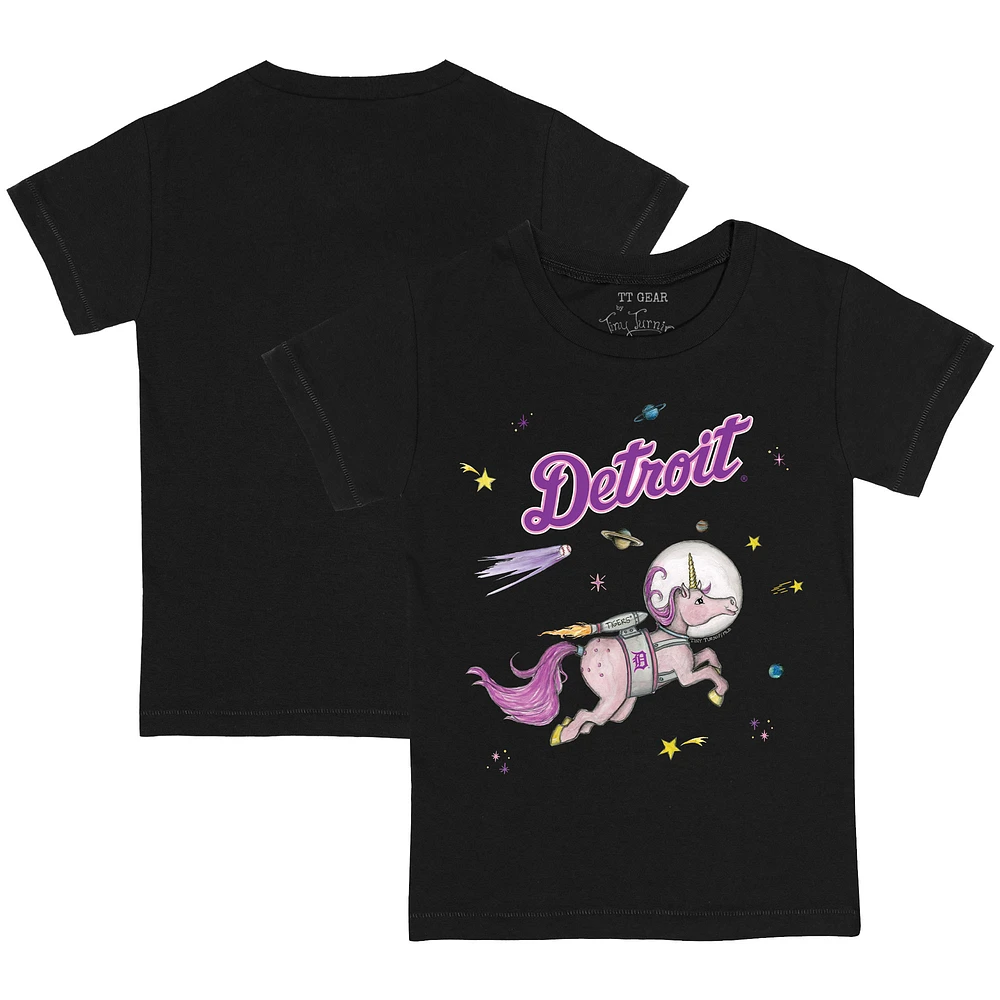 Toddler Tiny Turnip Black Detroit Tigers Space Unicorn T-Shirt