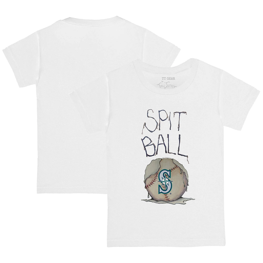 Toddler Tiny Turnip White Seattle Mariners Spit Ball T-Shirt