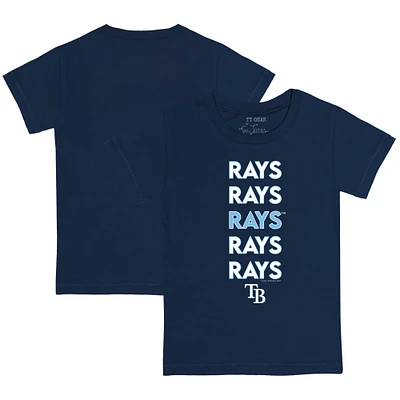 Toddler Tiny Turnip Navy Tampa Bay Rays Stacked T-Shirt