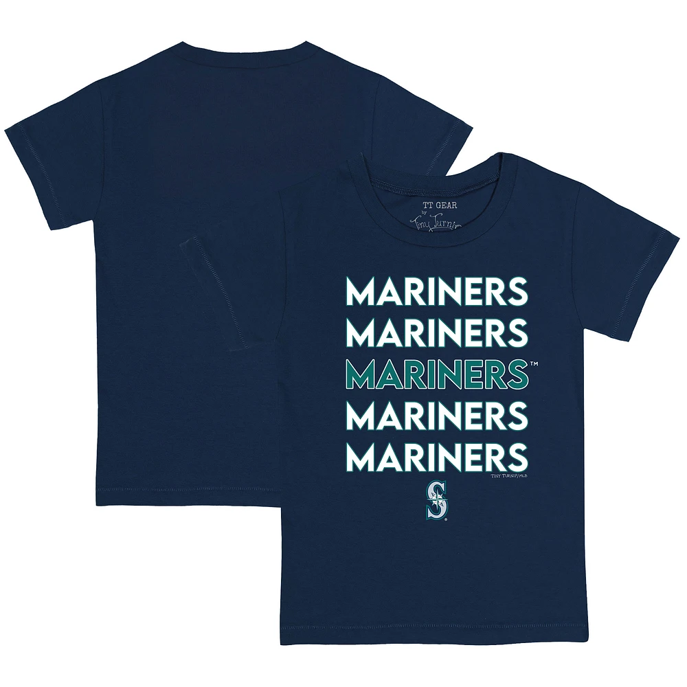 Toddler Tiny Turnip Navy Seattle Mariners Stacked T-Shirt