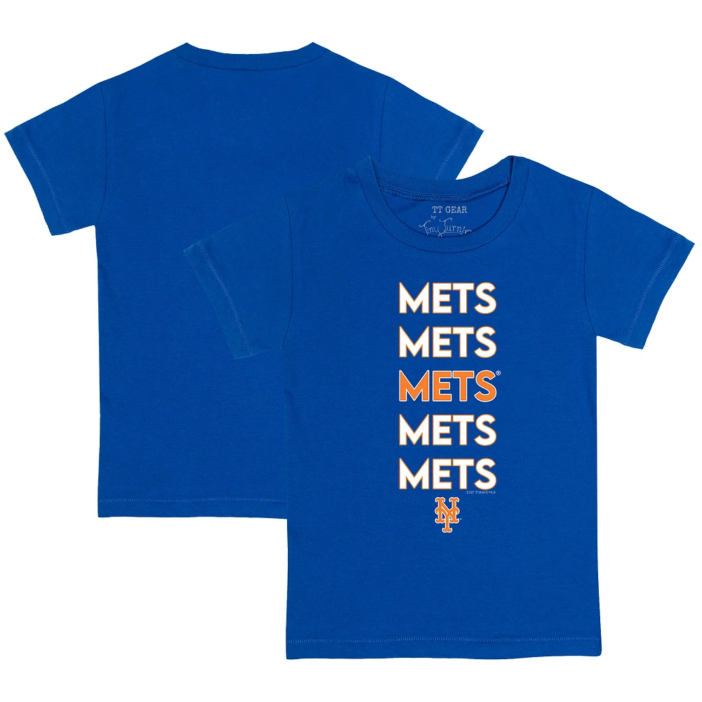 Toddler Tiny Turnip Royal New York Mets Stacked T-Shirt