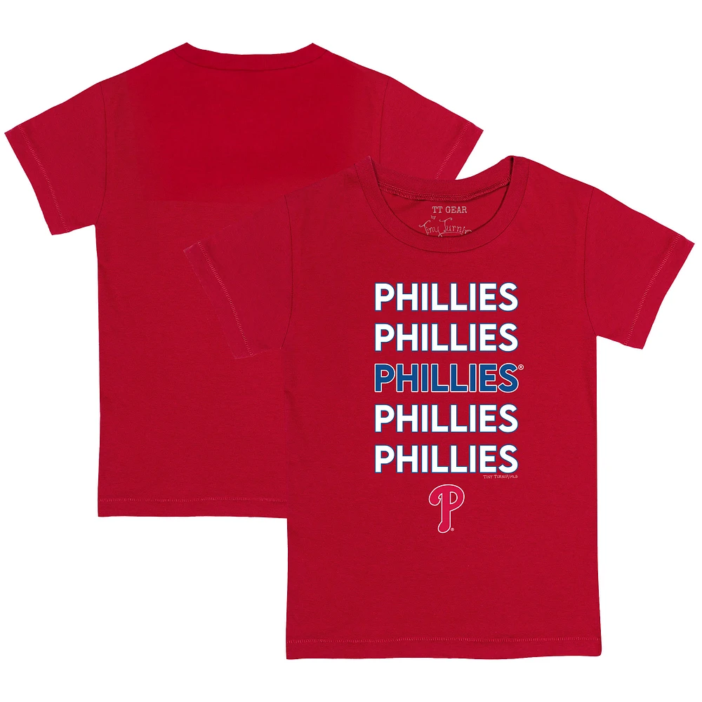 Toddler Tiny Turnip Red Philadelphia Phillies Stacked T-Shirt