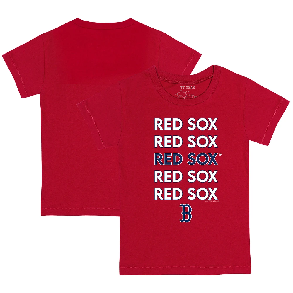 Toddler Tiny Turnip Red Boston Sox Stacked T-Shirt