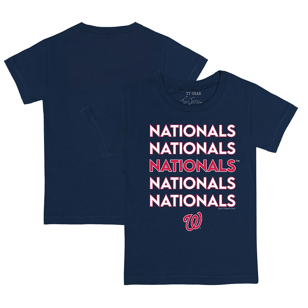 Toddler Tiny Turnip Navy Washington Nationals Stacked T-Shirt