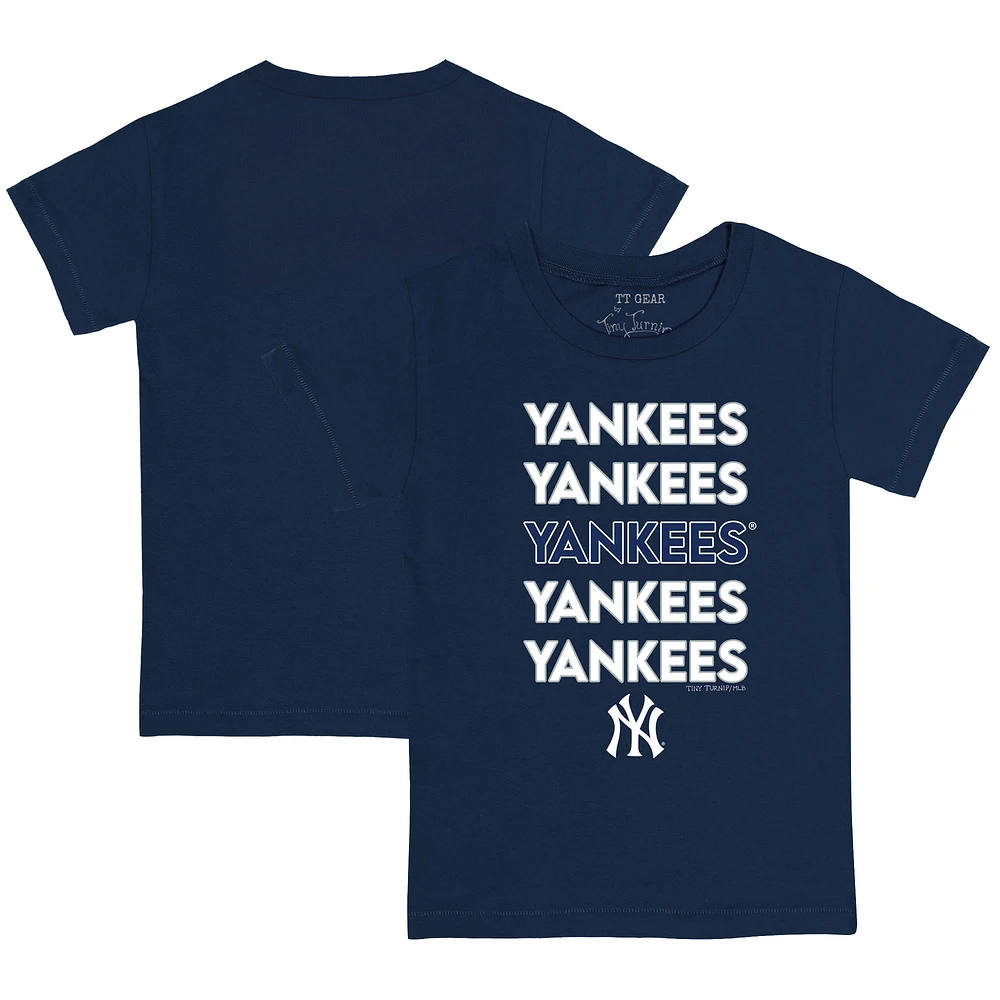 Toddler Tiny Turnip Navy New York Yankees Stacked T-Shirt