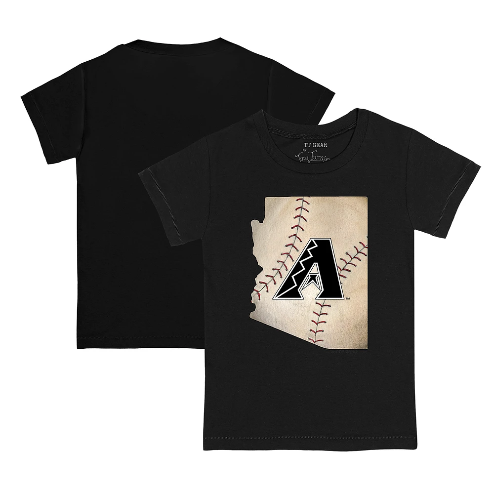 Toddler Tiny Turnip Black Arizona Diamondbacks State Outline T-Shirt
