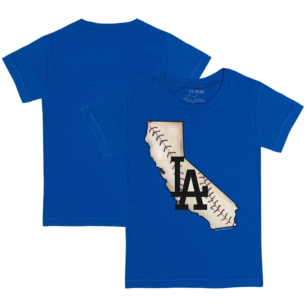 Toddler Tiny Turnip Royal Los Angeles Dodgers State Outline T-Shirt