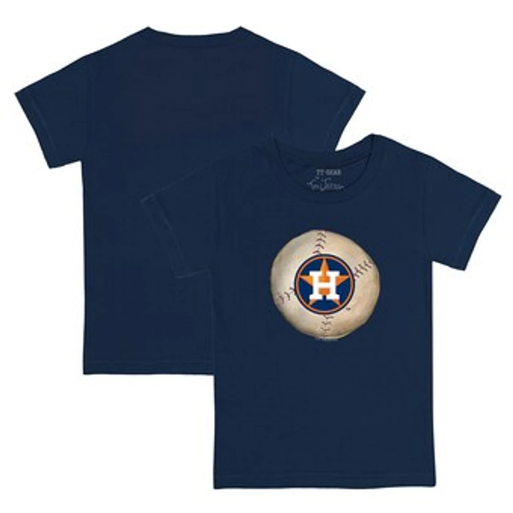 Toddler Tiny Turnip Navy Houston Astros Stitched Baseball T-Shirt