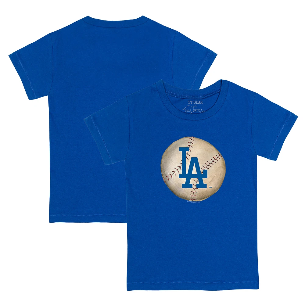 Toddler Tiny Turnip Royal Los Angeles Dodgers Stitched Baseball T-Shirt