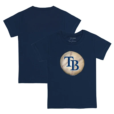 Toddler Tiny Turnip Navy Tampa Bay Rays Stitched Baseball T-Shirt