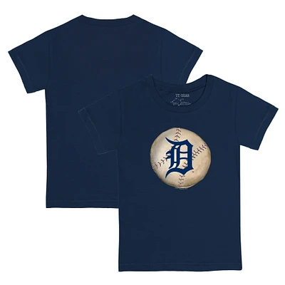 Toddler Tiny Turnip Navy Detroit Tigers Stitched Baseball T-Shirt