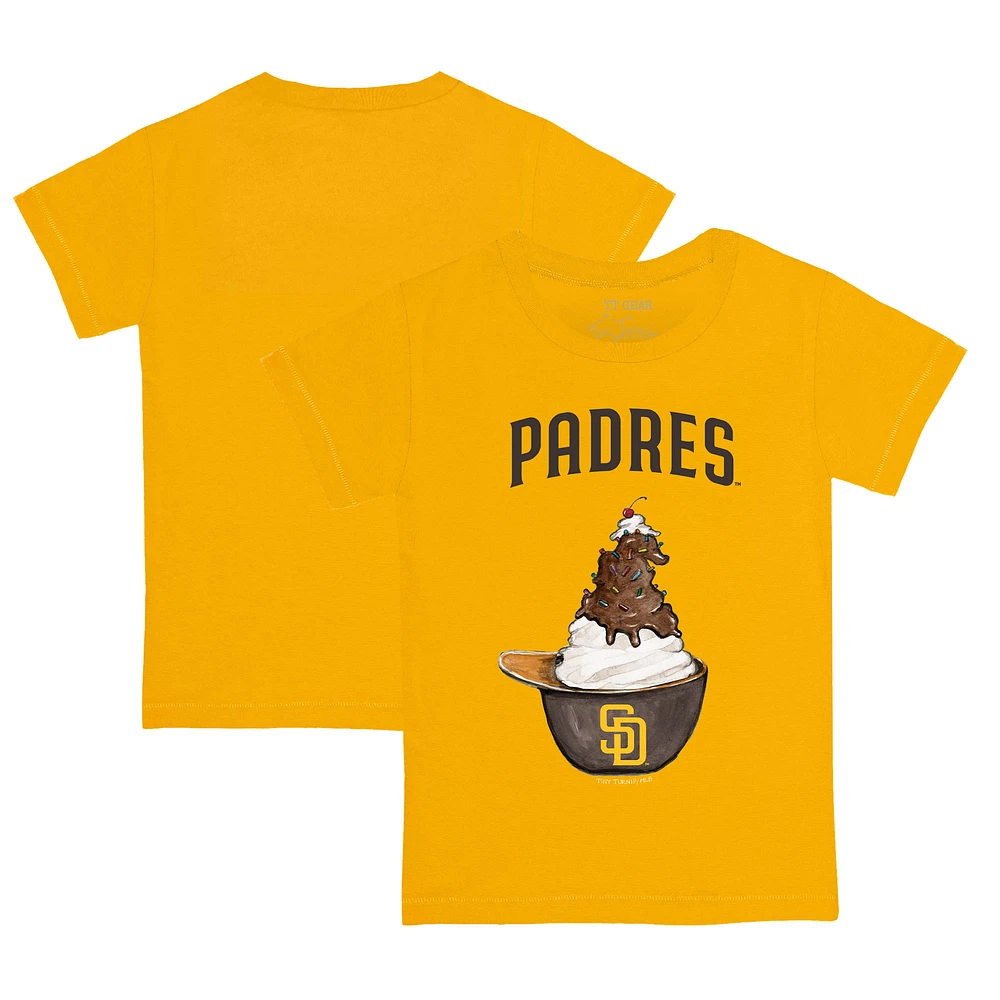 Toddler Tiny Turnip Gold San Diego Padres Sundae Helmet T-Shirt