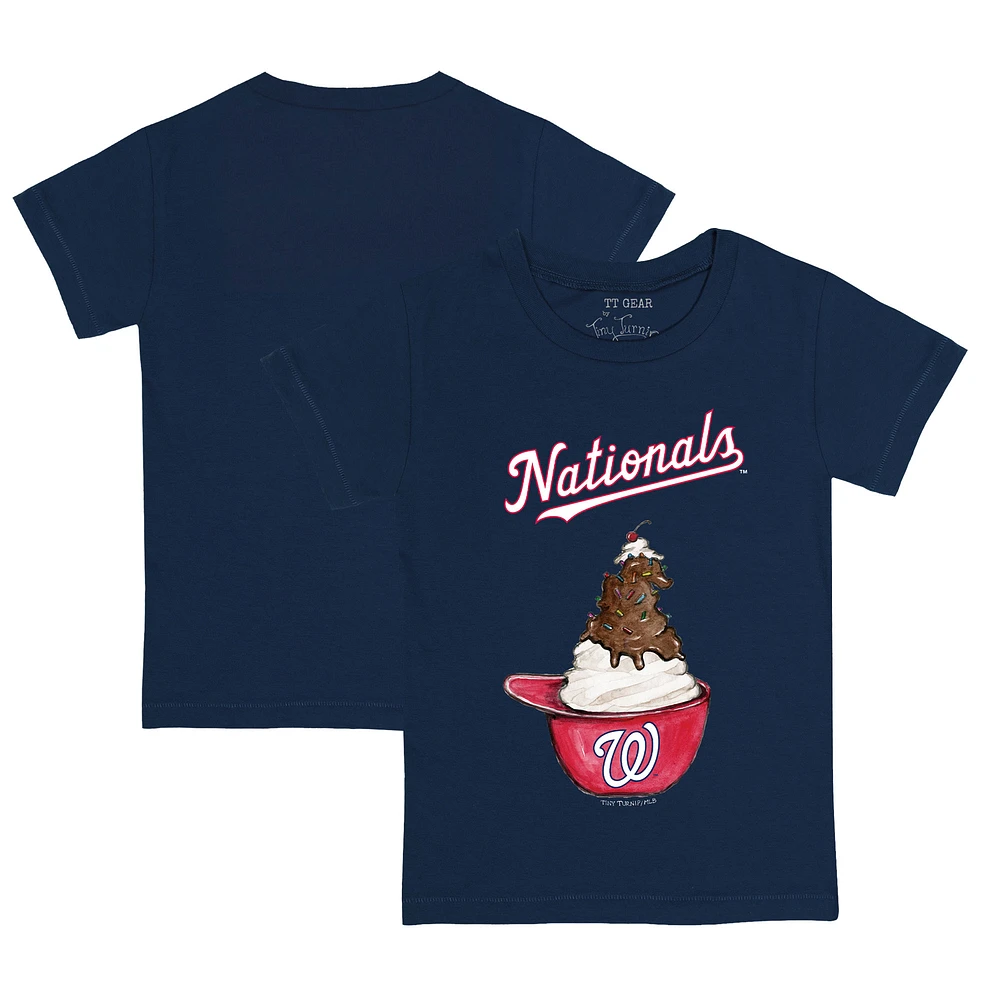 Toddler Tiny Turnip Navy Washington Nationals Sundae Helmet T-Shirt