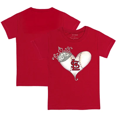 Toddler Tiny Turnip Red St. Louis Cardinals Tiara Heart T-Shirt