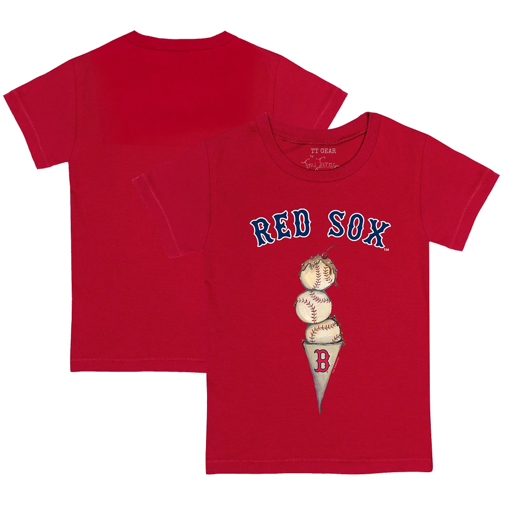 Toddler Tiny Turnip Red Boston Sox Triple Scoop T-Shirt