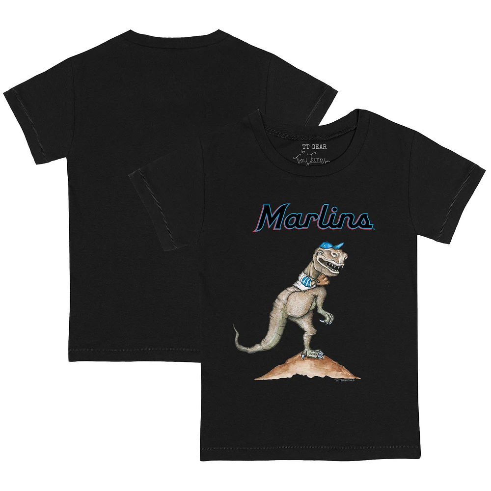Toddler Tiny Turnip Black Miami Marlins TT Rex T-Shirt