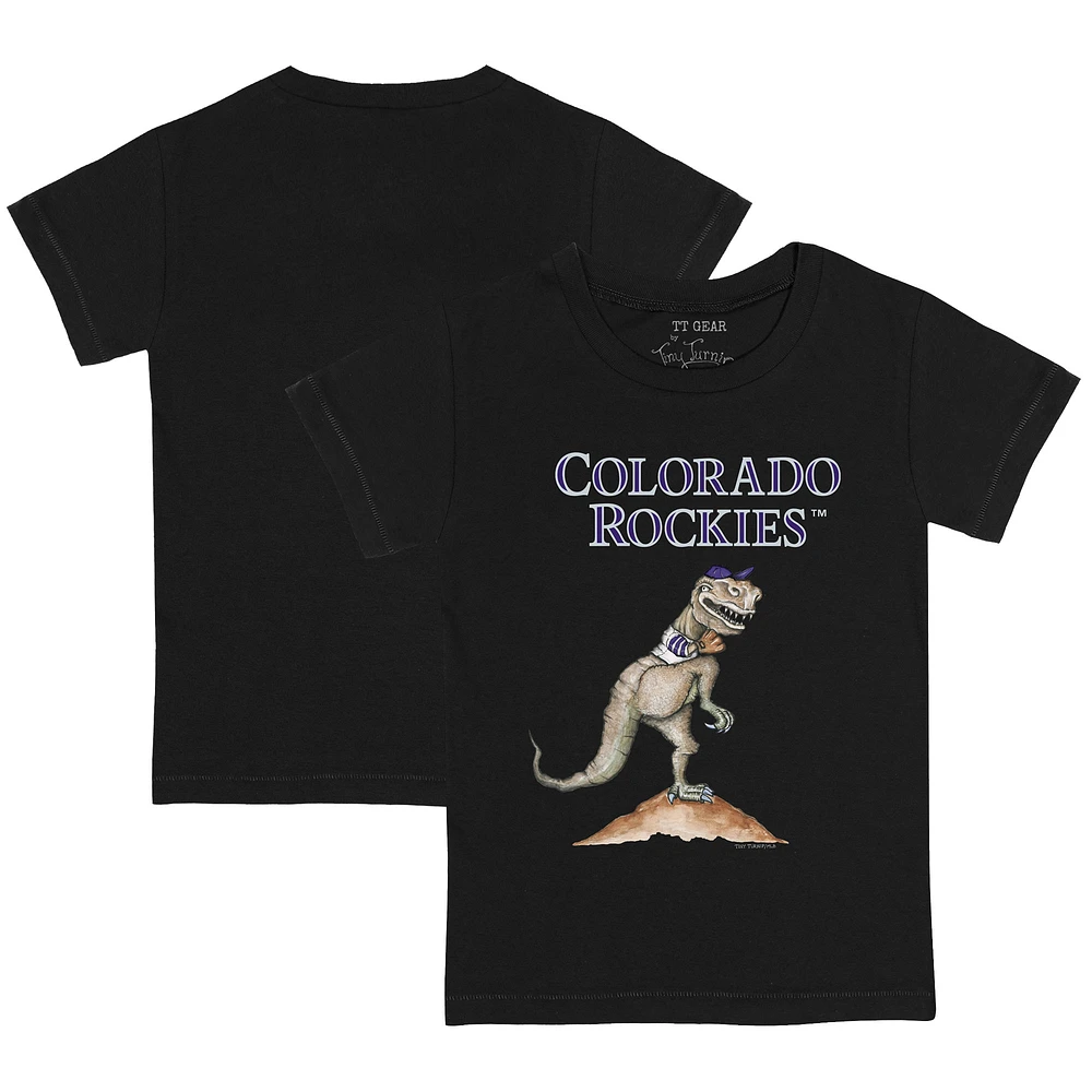 Toddler Tiny Turnip Black Colorado Rockies TT Rex T-Shirt