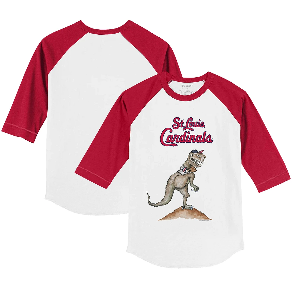 Toddler Tiny Turnip White/Red St. Louis Cardinals TT Rex 3/4-Sleeve Raglan T-Shirt