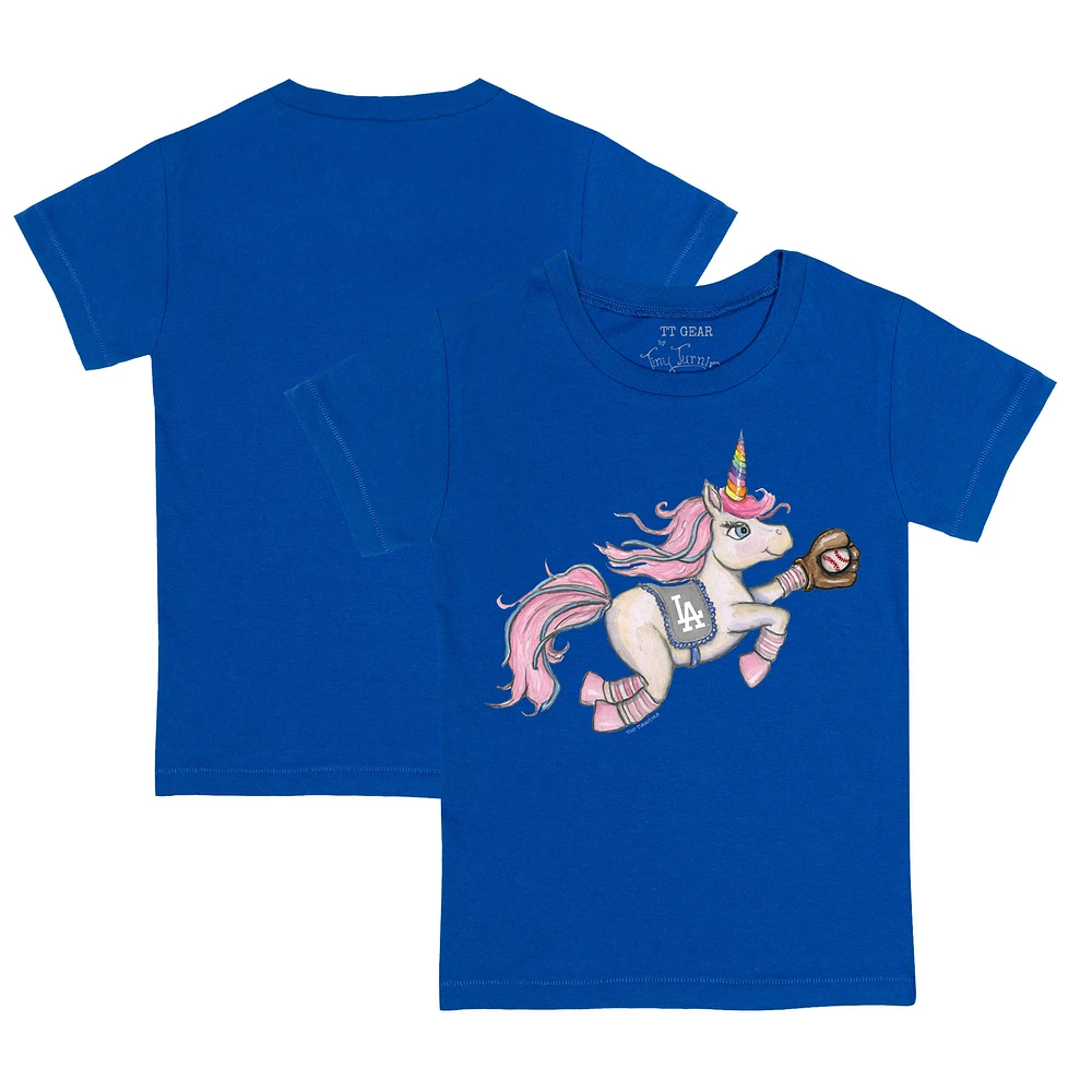 Toddler Tiny Turnip Royal Los Angeles Dodgers Unicorn T-Shirt