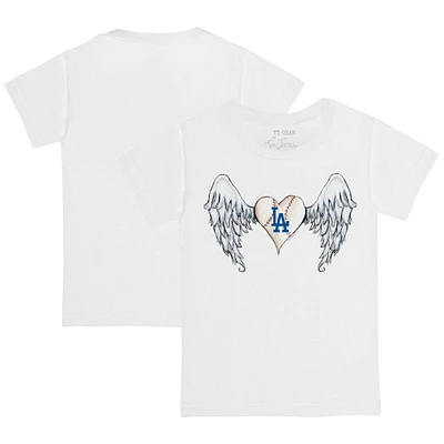 Youth Tiny Turnip White Los Angeles Dodgers Angel Wings T-Shirt