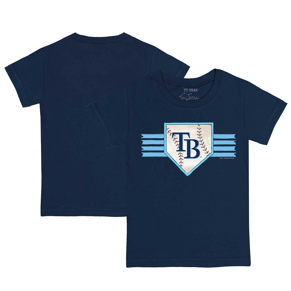 Youth Tiny Turnip Navy Tampa Bay Rays Base Stripe T-Shirt