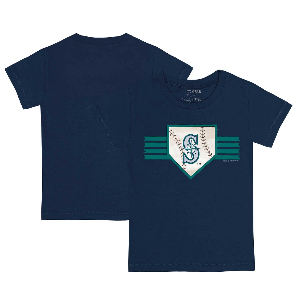 Youth Tiny Turnip Navy Seattle Mariners Base Stripe T-Shirt