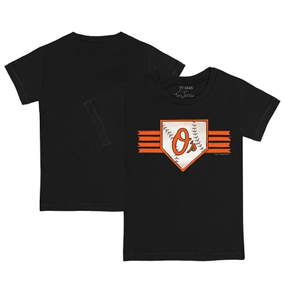 Youth Tiny Turnip Black Baltimore Orioles Base Stripe T-Shirt