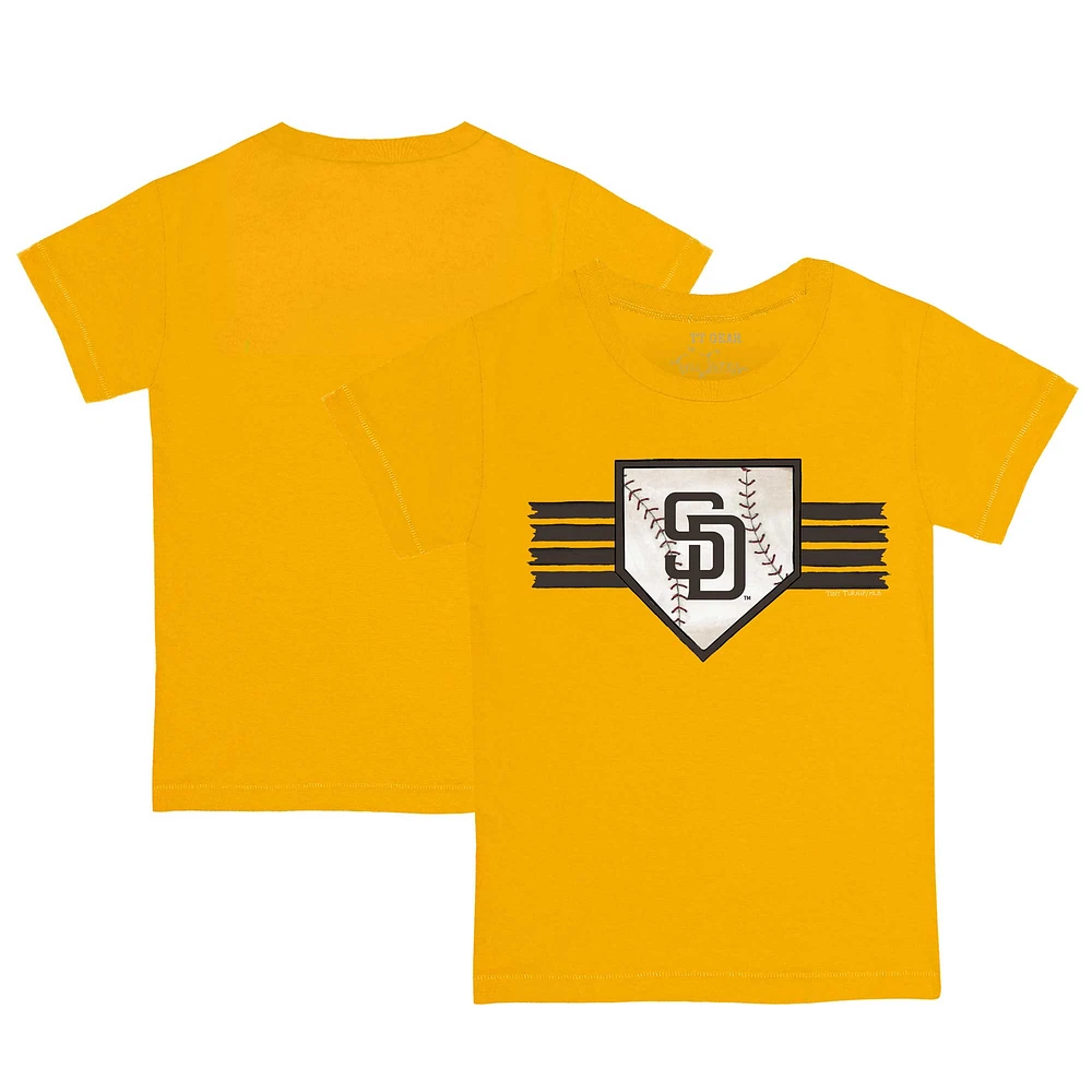 Youth Tiny Turnip Gold San Diego Padres Base Stripe T-Shirt