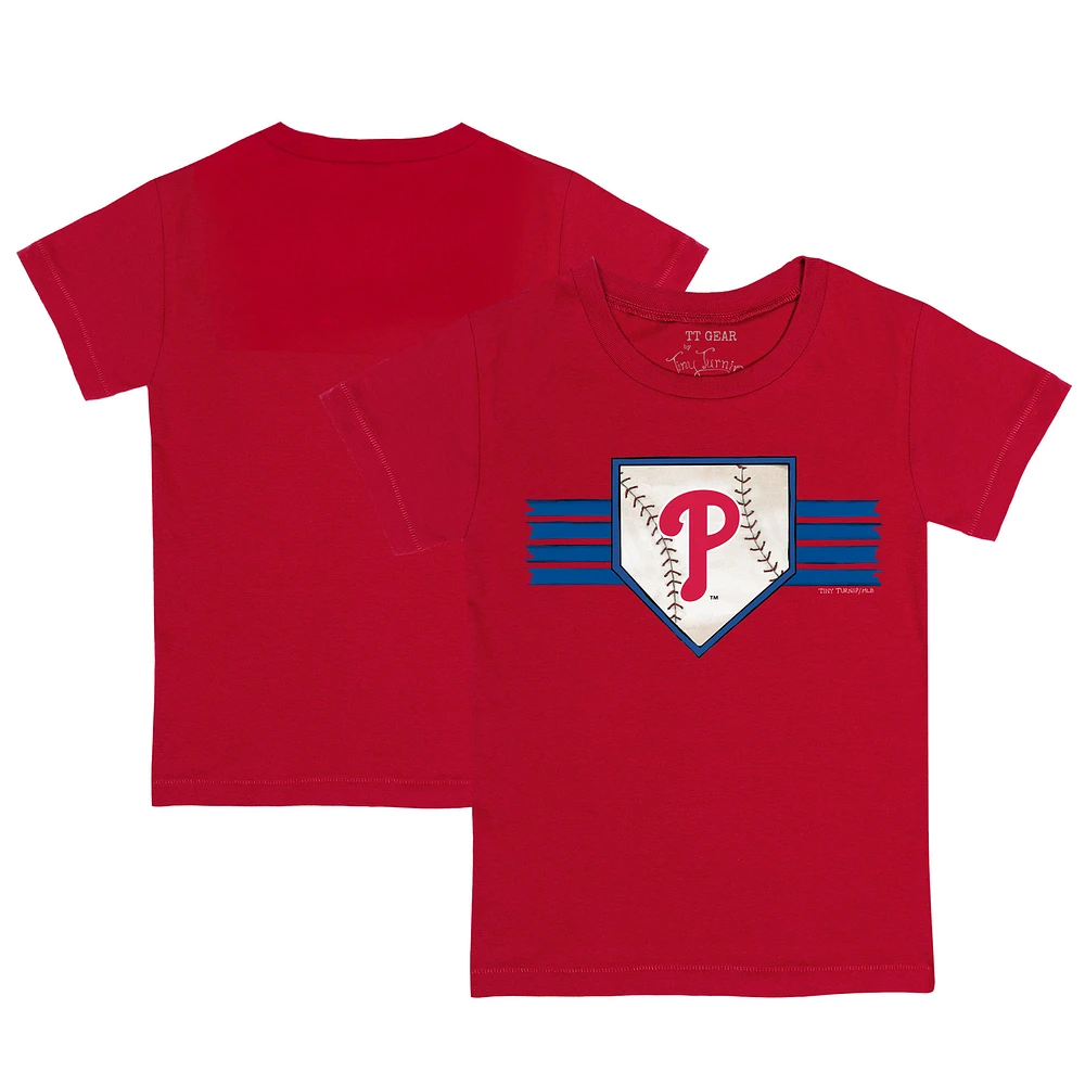 Youth Tiny Turnip Red Philadelphia Phillies Base Stripe T-Shirt