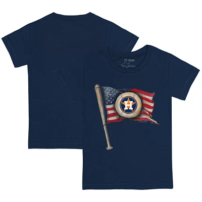 Youth Tiny Turnip Navy Houston Astros Baseball Flag T-Shirt