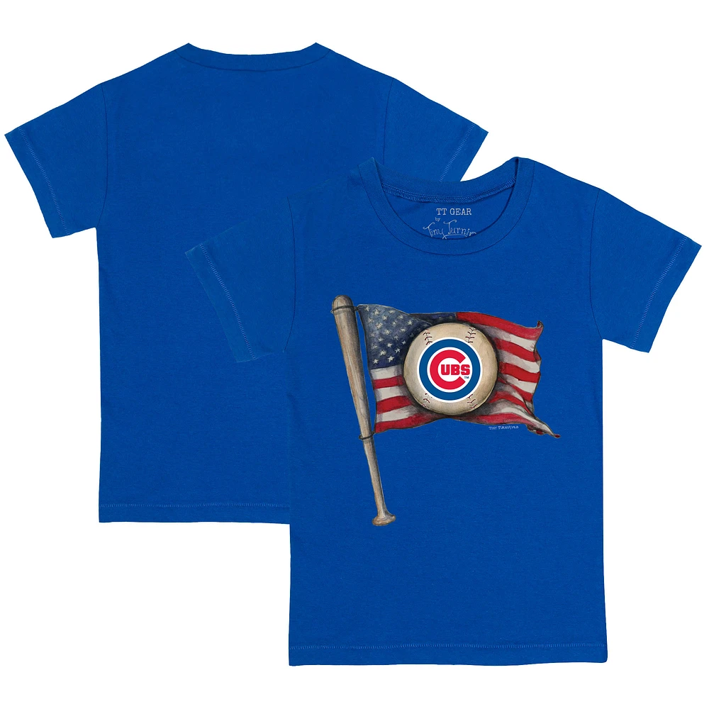 Youth Tiny Turnip Royal Chicago Cubs Baseball Flag T-Shirt