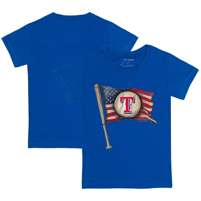Youth Tiny Turnip Royal Texas Rangers Baseball Flag T-Shirt