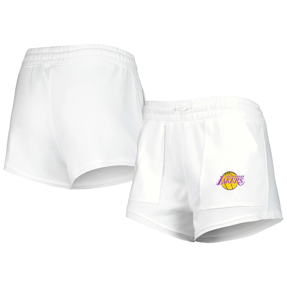Women's Concepts Sport White Los Angeles Lakers Sunray Shorts