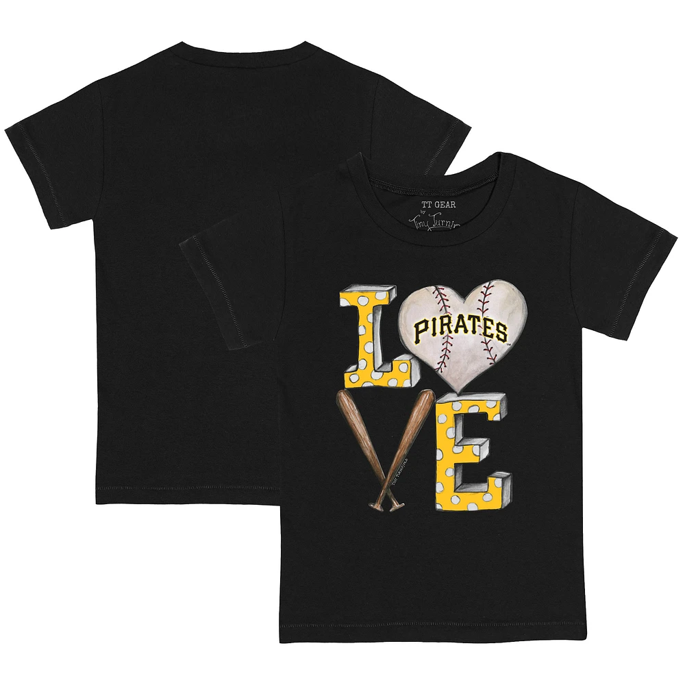 Youth Tiny Turnip Black Pittsburgh Pirates Baseball Love T-Shirt