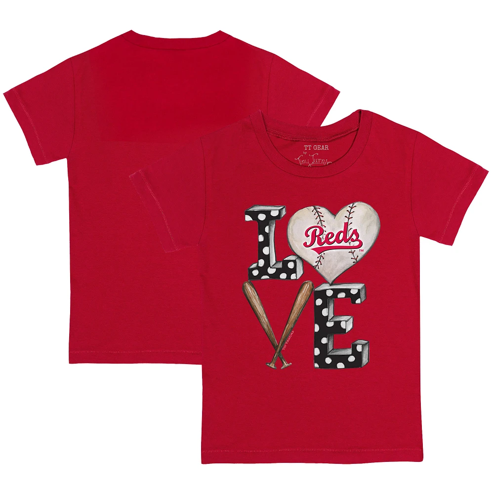 Youth Tiny Turnip Red Cincinnati Reds Baseball Love T-Shirt