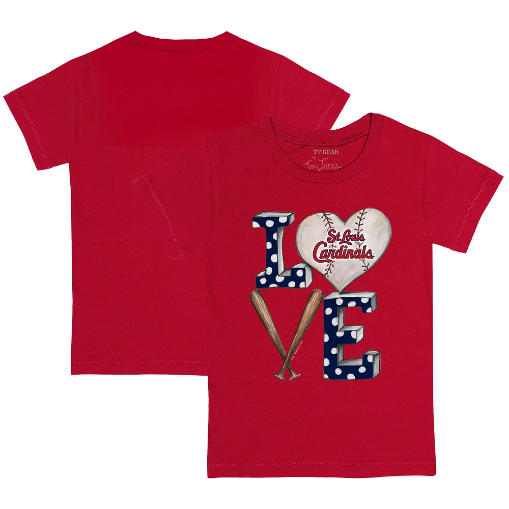 Youth Tiny Turnip Red St. Louis Cardinals Baseball Love T-Shirt