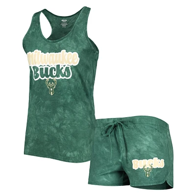 Women's Concepts Sport Hunter Green Milwaukee Bucks Billboard Tank Top & Shorts Sleep Set
